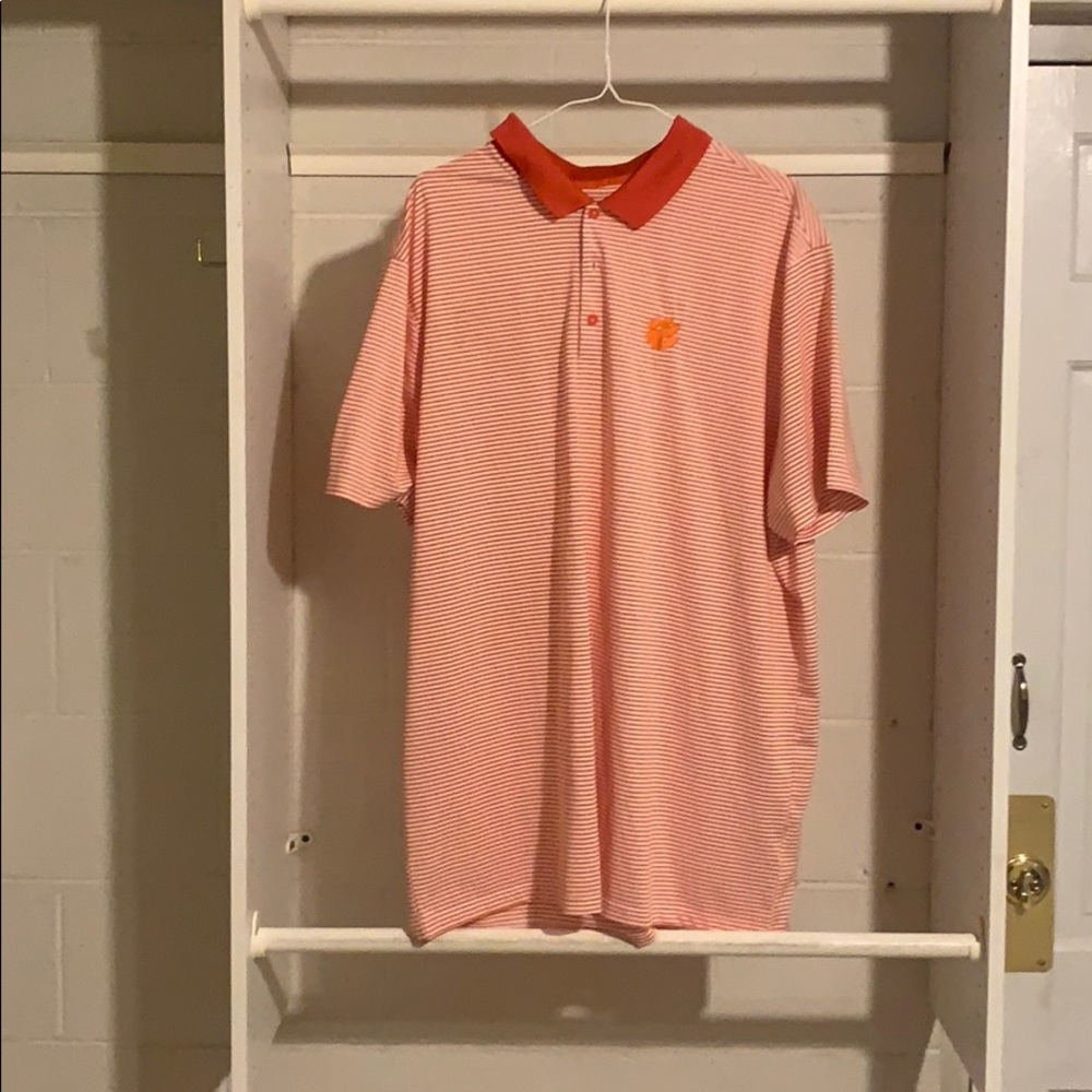 Clemson Orange & White Striped Polo, Nike Golf